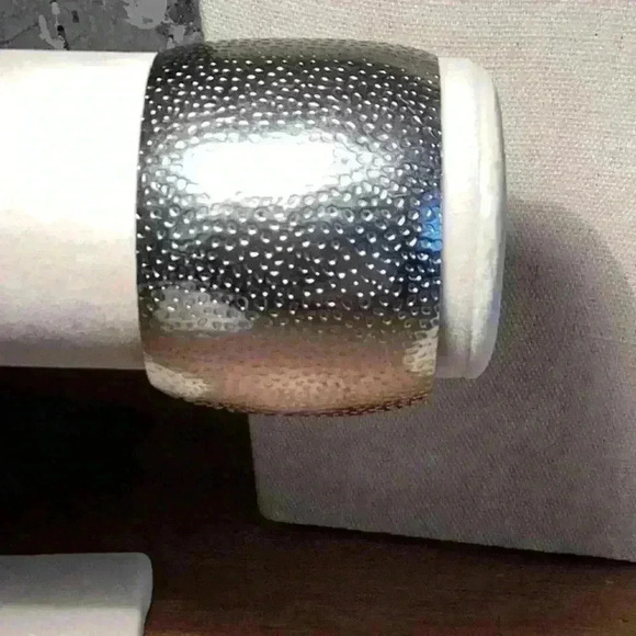 Vintage Jewelry - Vintage Silver Adjustable Cuff with Pattern